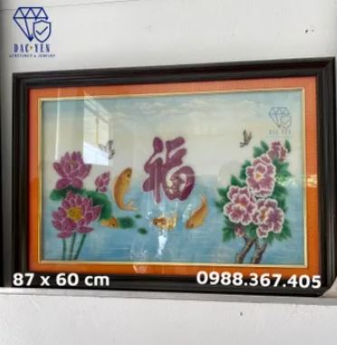 Fu-word gemstone painting