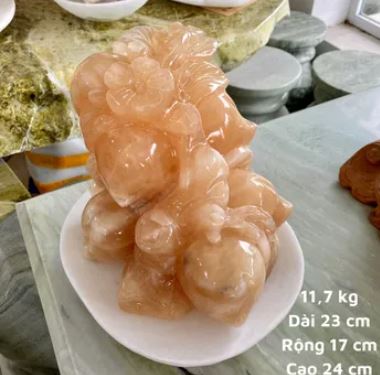 Natural jade peach branch