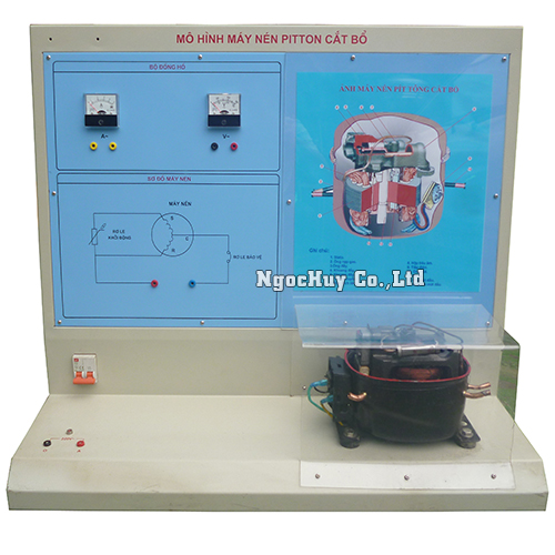 Cutaway piston compressor model
