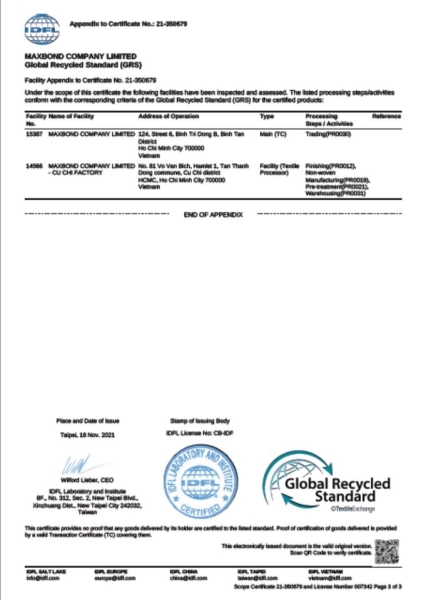 GRS Certificate