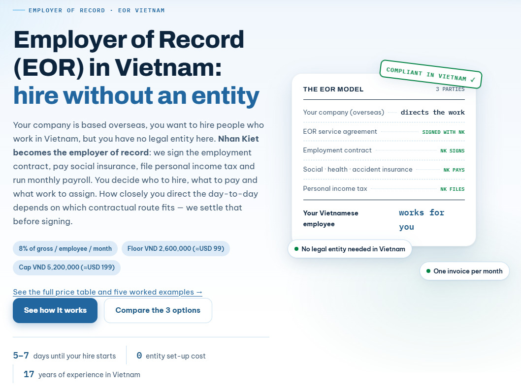 Employer of Record (EOR Vietnam)