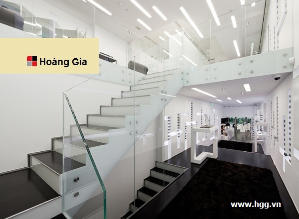 Glass stair railings