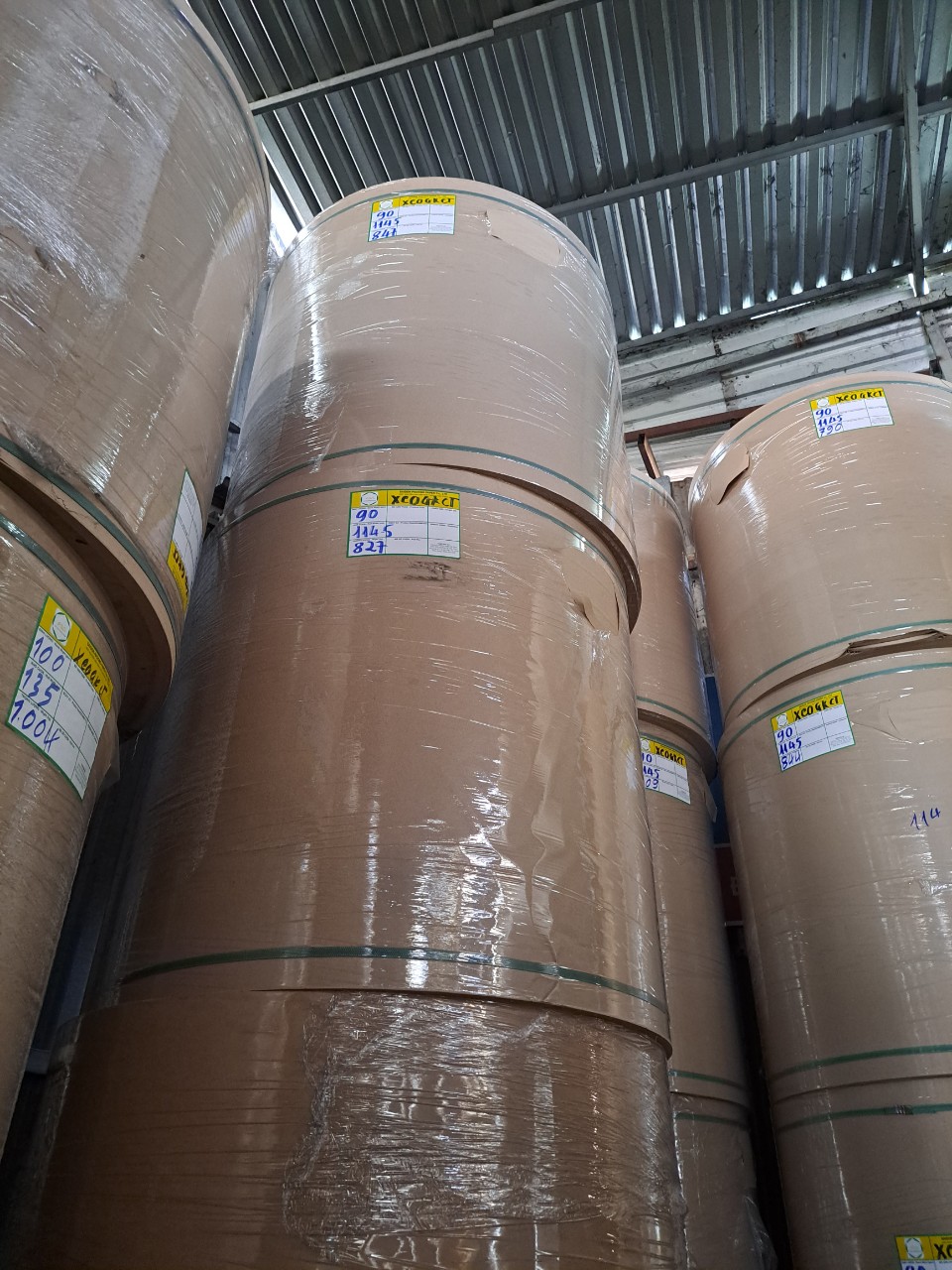 Packaging raw material paper roll