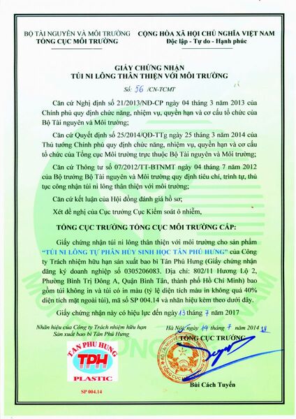 Eco-friendly plastic bag certification