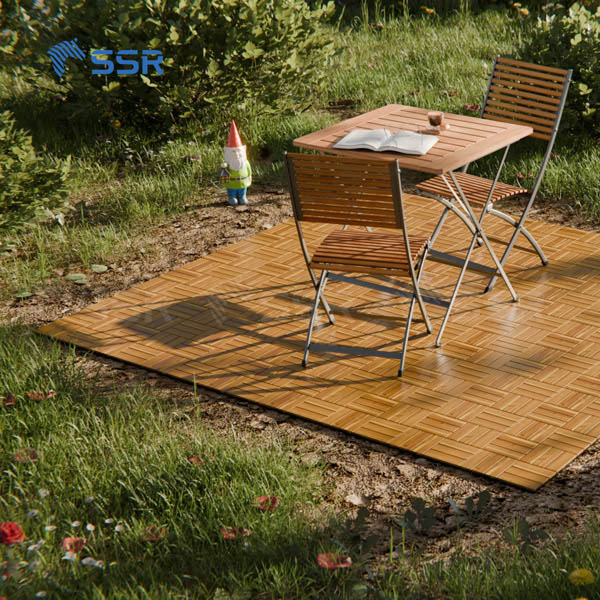 Acacia deck tiles