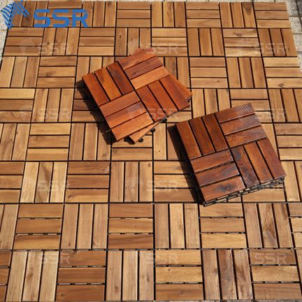 Acacia wood deck tiles