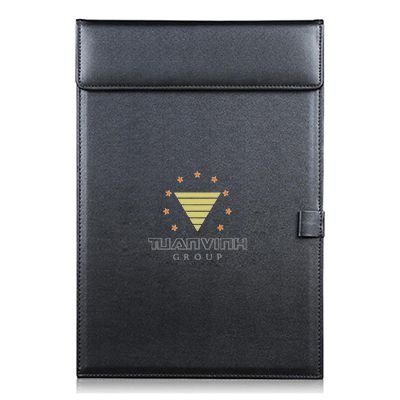 Black leather menu cover