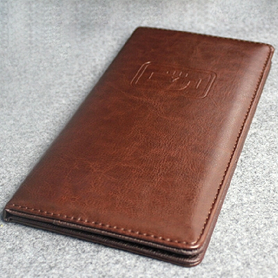 Brown leather menu cover