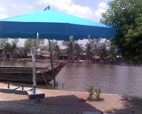 Blue square umbrella