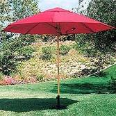 Red advertising wooden umbrella