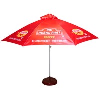 Red wooden umbrella