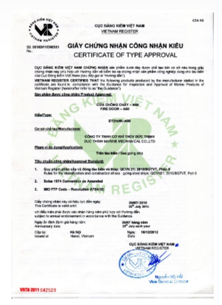 Certificates