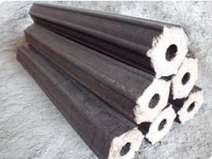 Rice husk briquettes