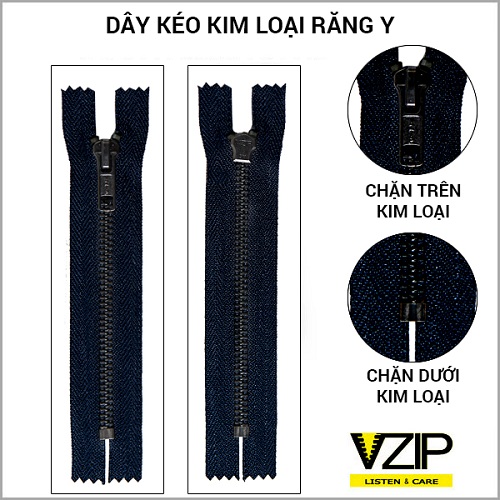 Metal zippers