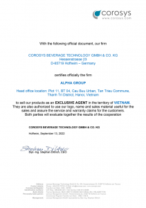 Distributor certificate