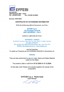 Distributor certificate