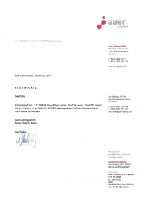 Distributor certificate