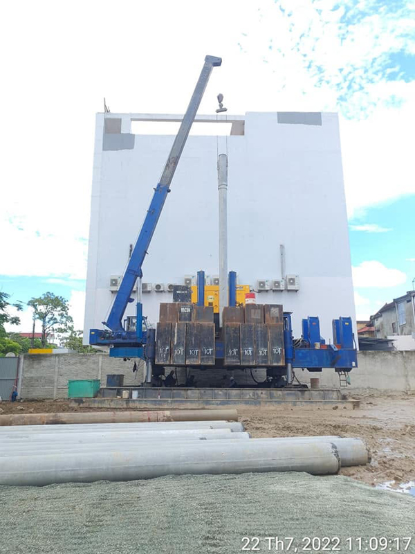 Pile driving construction