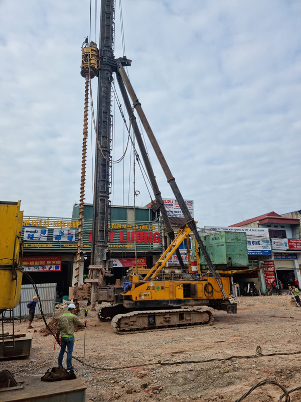 Pile driving construction