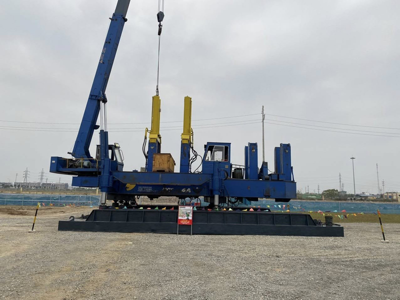 Pile driving construction