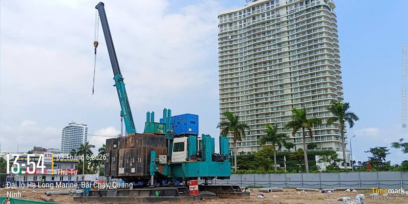 Pile driving construction