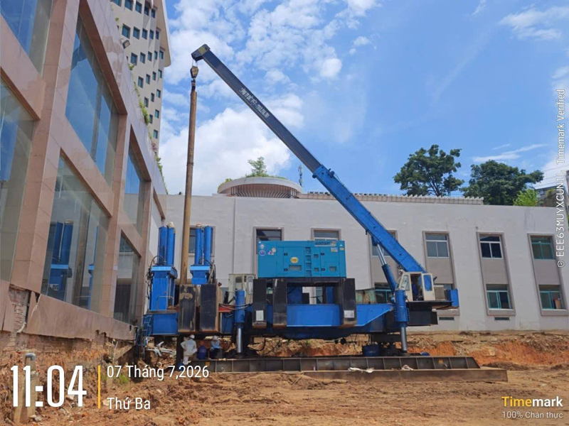 Pile driving construction