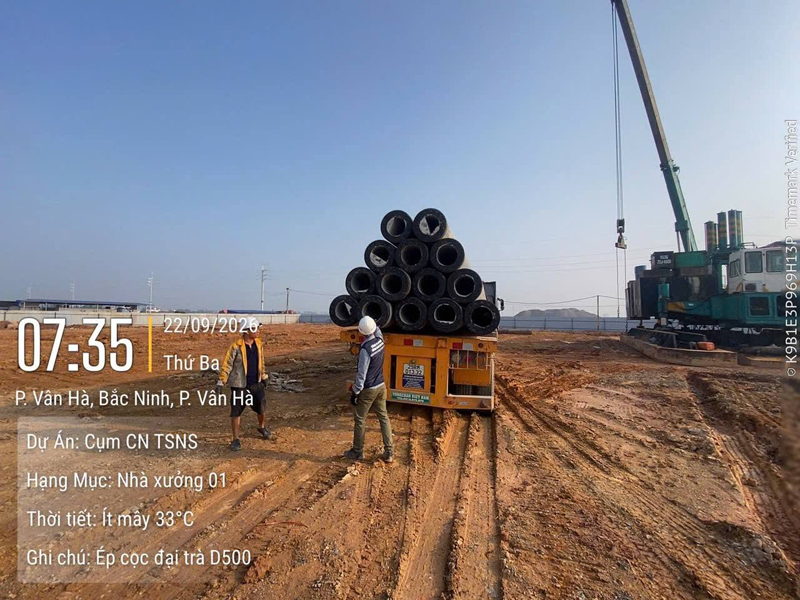 Pile driving construction