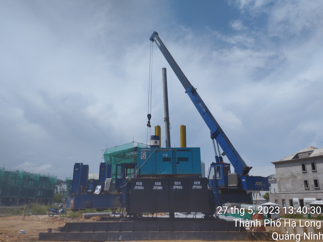 Pile driving construction