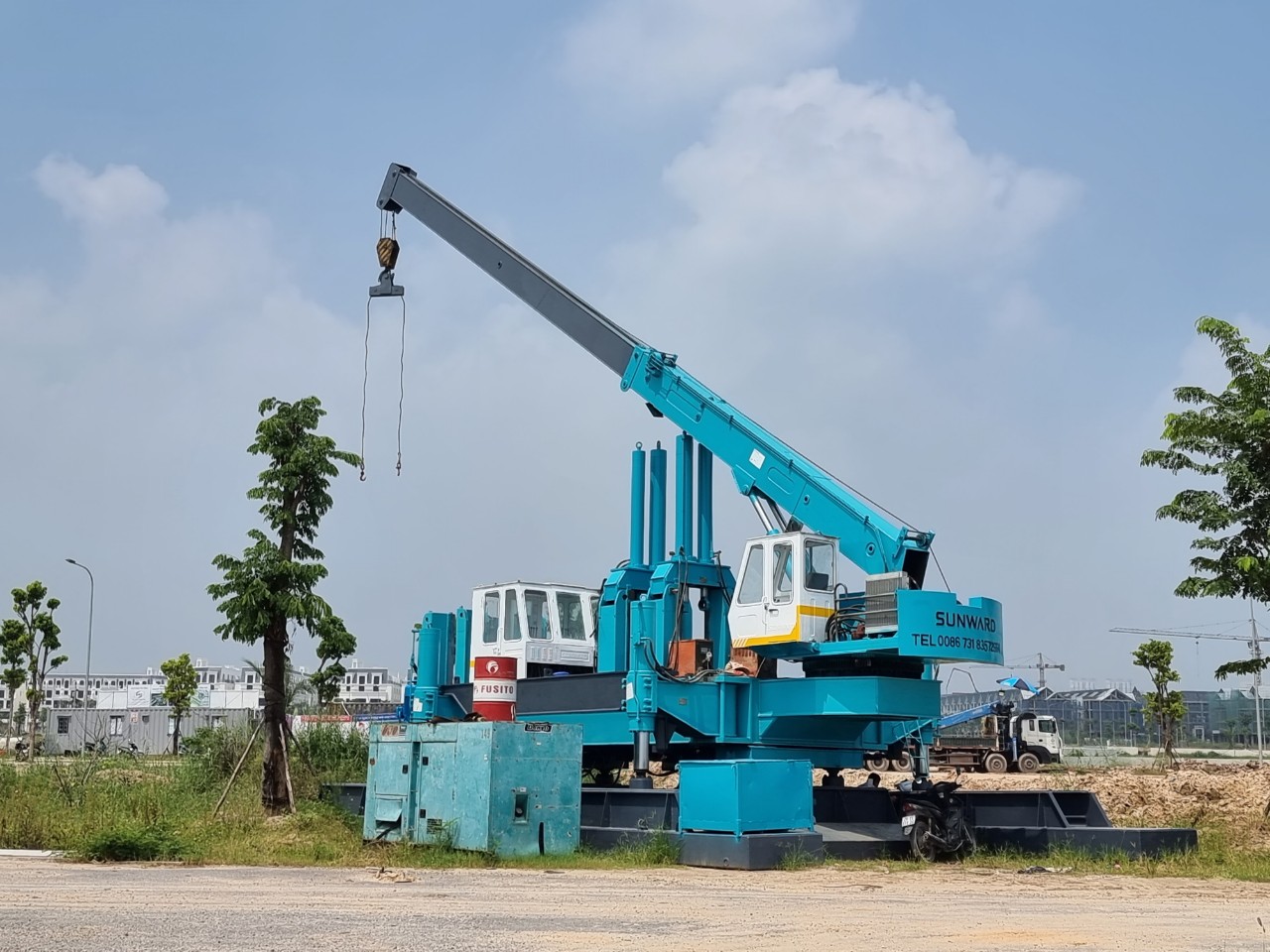 Pile driving construction