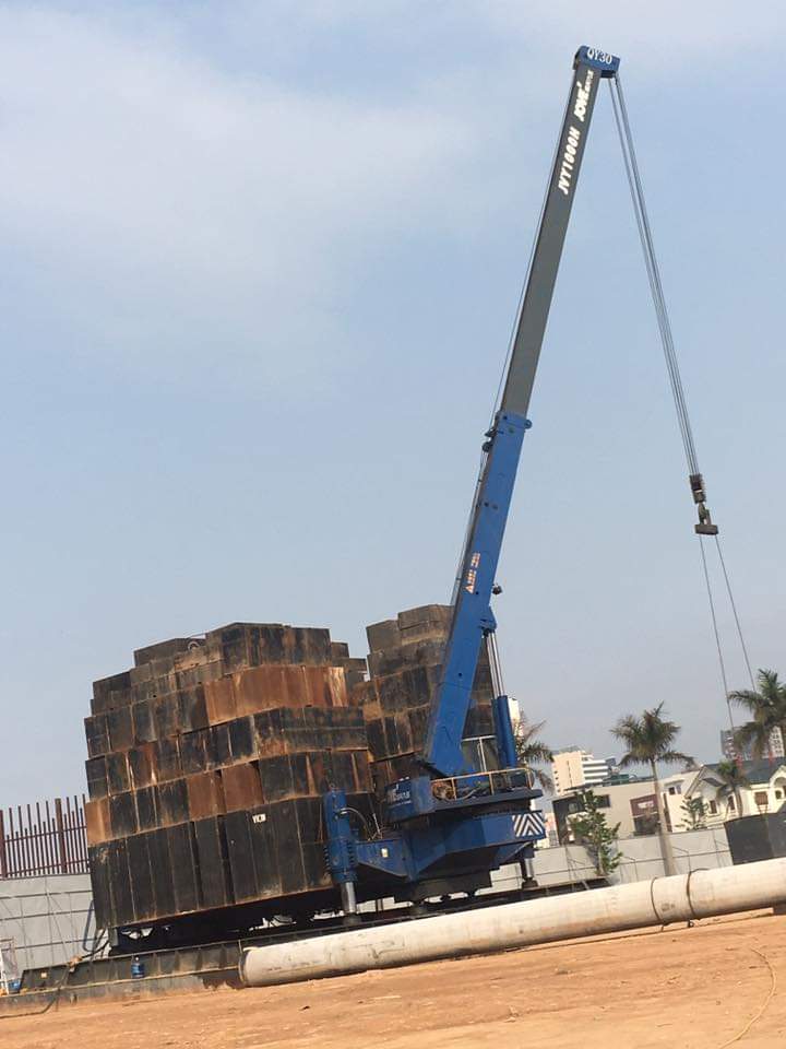 Pile driving construction