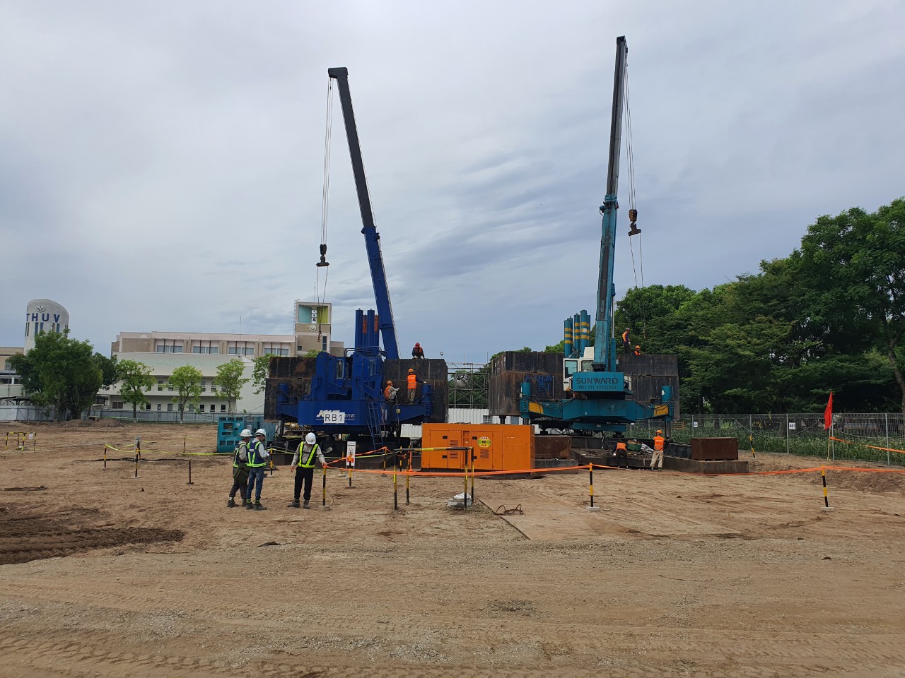 Pile driving construction