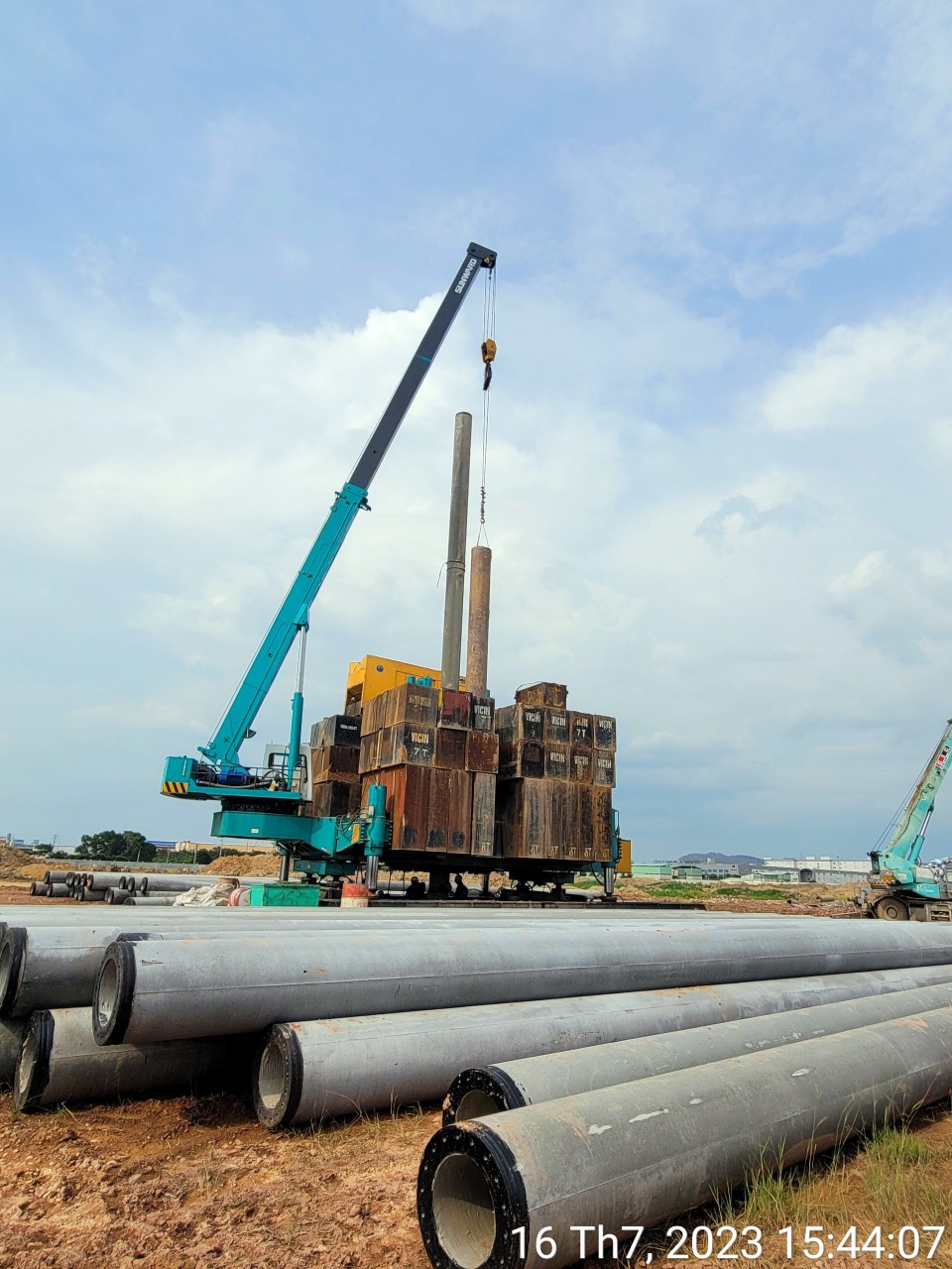 Pile driving construction