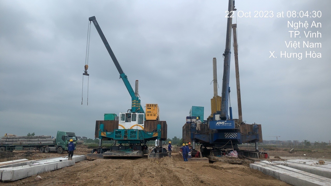 Pile driving construction