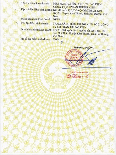 Business registration certificate