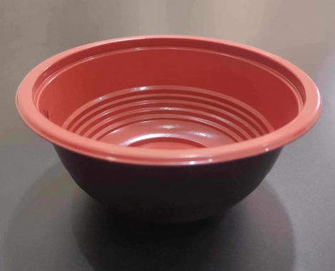 600ml red black bowl