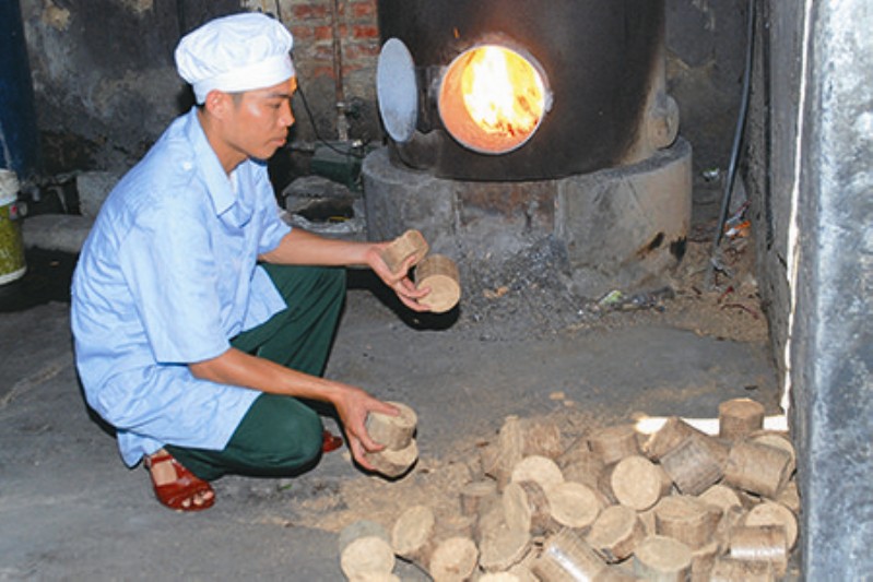Wood shaving briquette