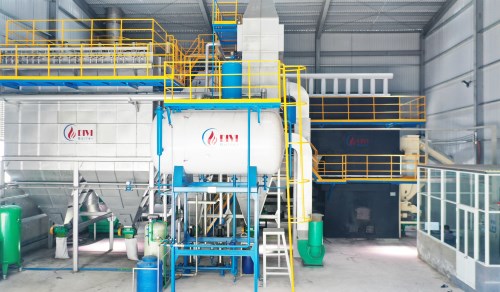 Burning fluidised bed boiler