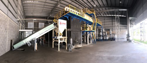 Burning fluidised bed boiler