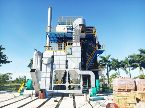 Burning fluidised bed boiler
