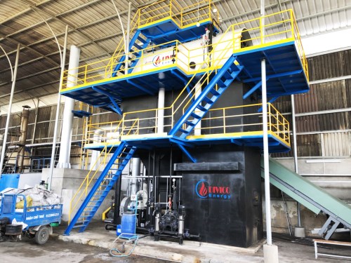 Burning fluidised bed boiler