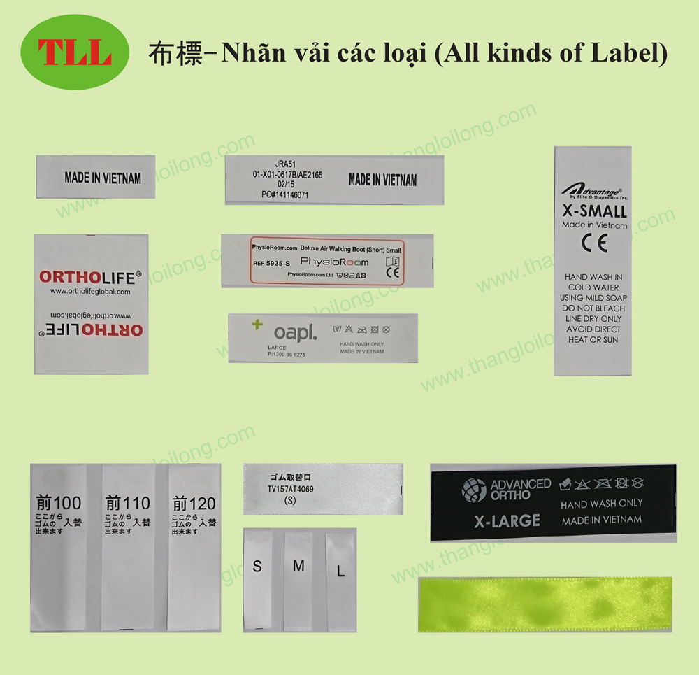 Fabric label for garment