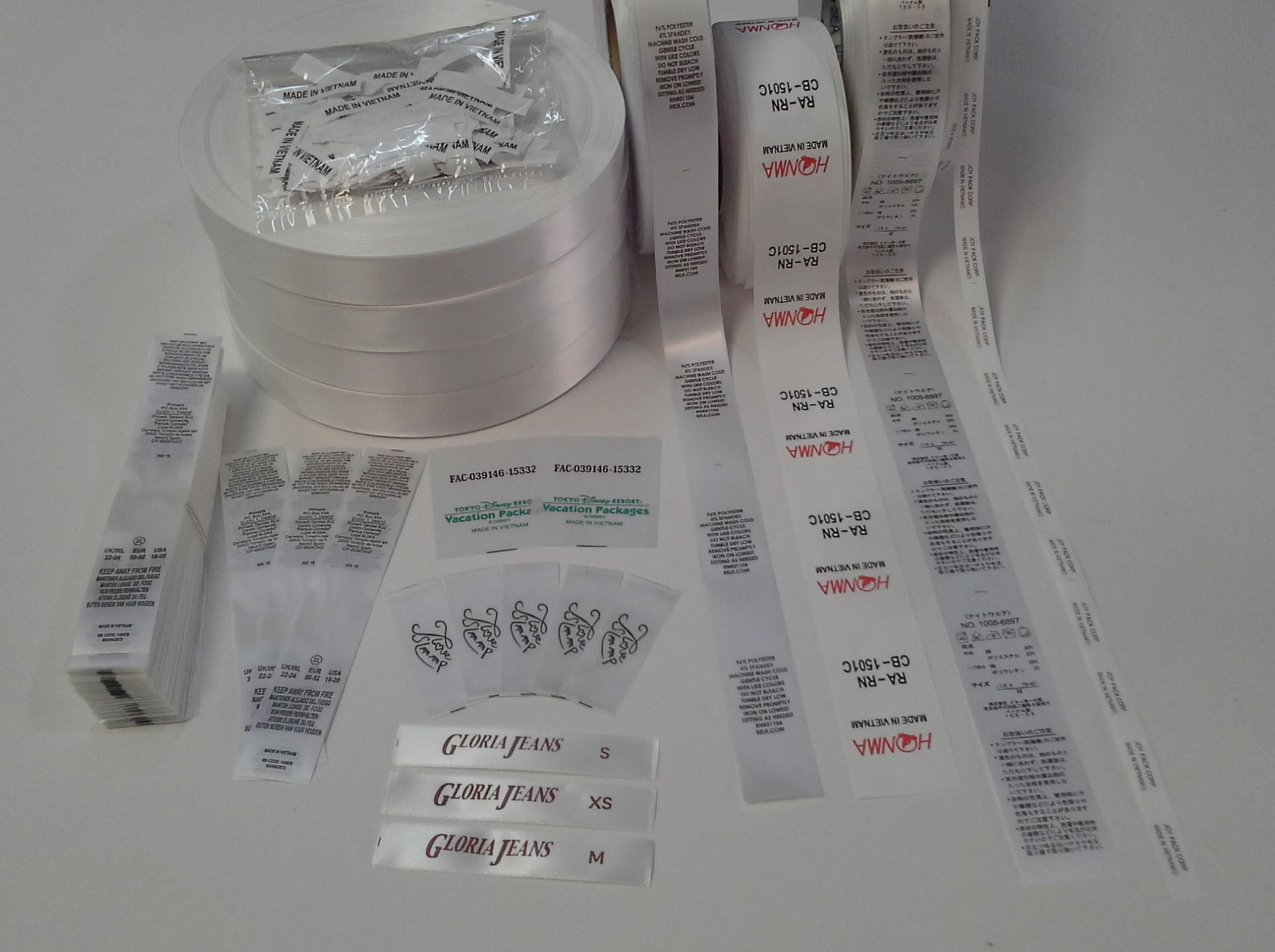 Ribbons, Satin Printed Labels