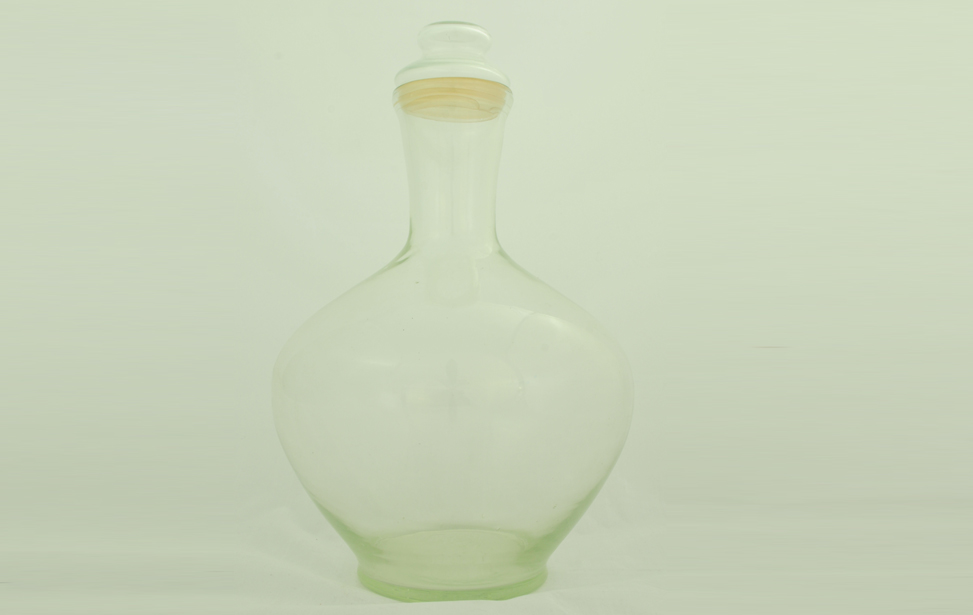 Glass wine bottle