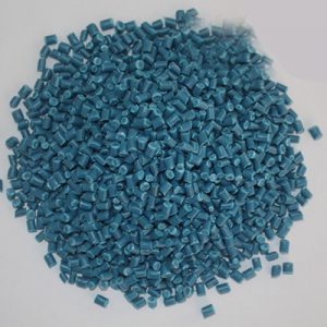 Blue HDPE recycled plastic pellets