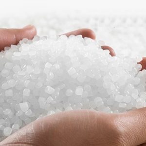 White HDPE recycled plastic pellets