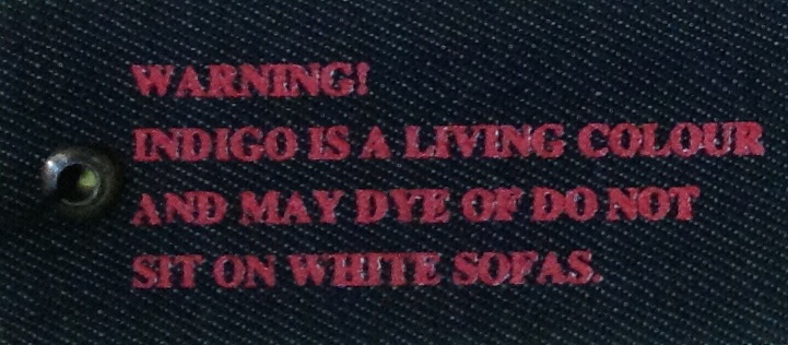 Warning jean label