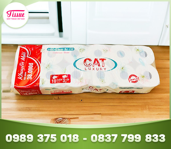 CAT luxury 3-ply toilet tissue – white core