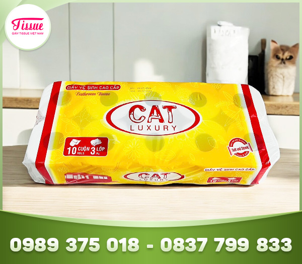 CAT luxury 3-ply toilet tissue – 10 Standard rolls