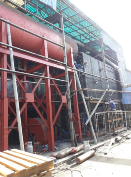 Rice husk fired boiler