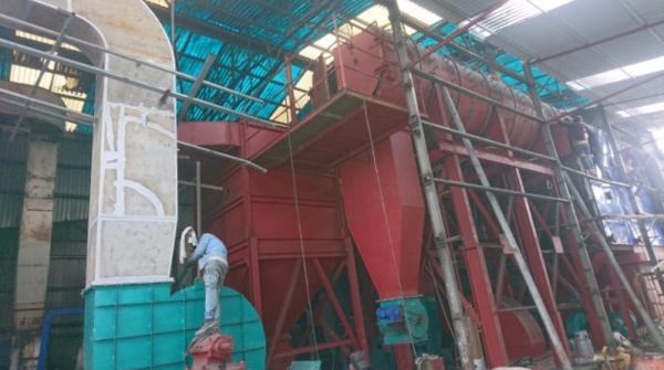 Rice husk fired boiler